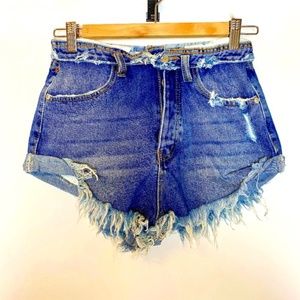 Millennial Pink Shorts Cut Off High Rise Jean
